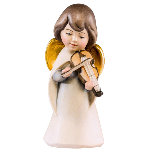 Mondo Cattolico Colored / 9 cm (3.5 in) Wooden statue of Dream angel with violin