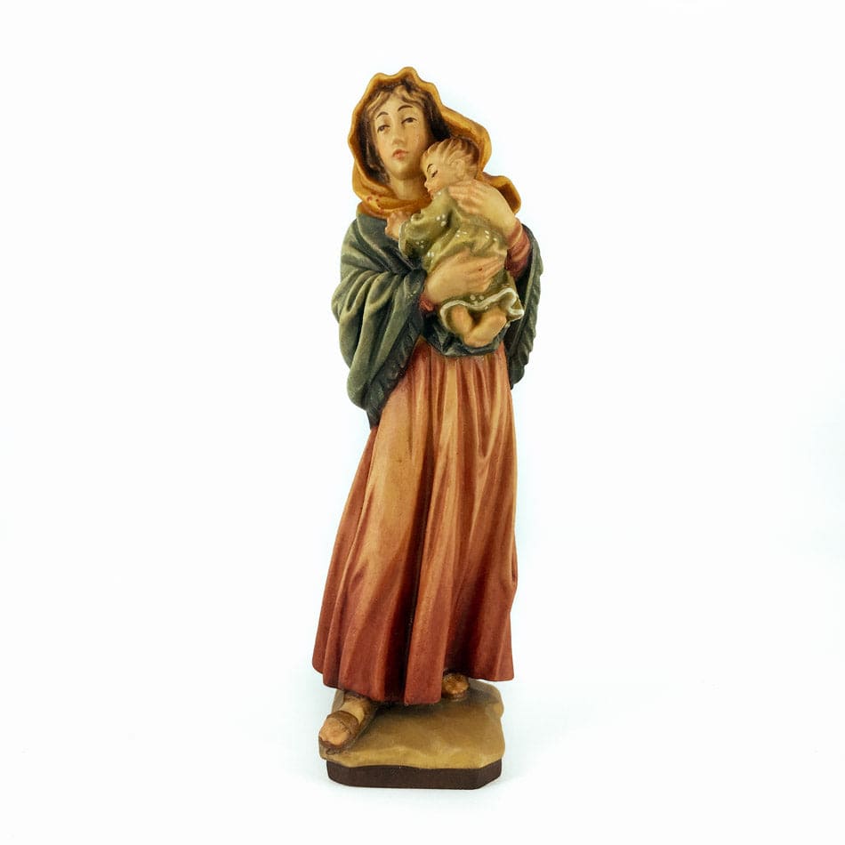 Mondo Cattolico 15 cm (5.90 in) Wooden Statue of Madonna of the Streets