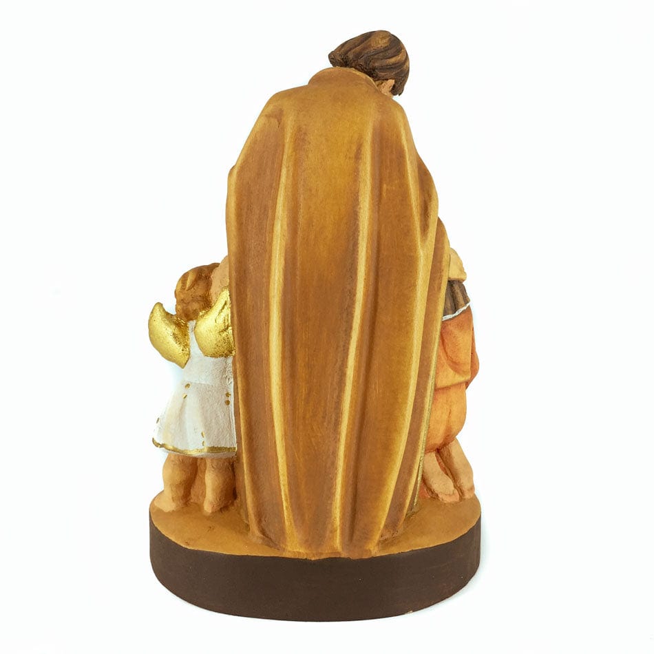 Mondo Cattolico 16 cm (6.30 in) Wooden Statue of Nativity Holy Family