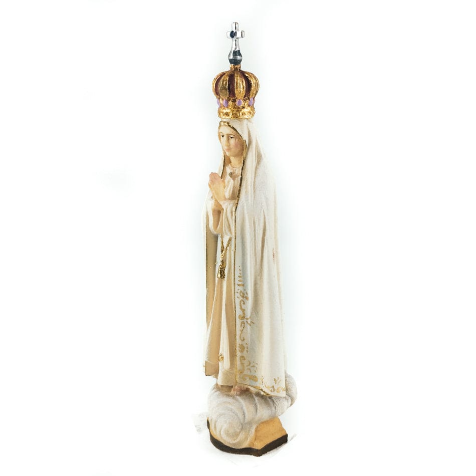 ULPE SAS DI DANIEL PERATHONER 11 cm (4.33 in) Wooden Statue of Our Lady of Fatima With Crown of Gemstones