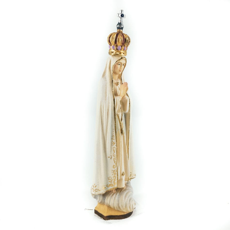 ULPE SAS DI DANIEL PERATHONER 11 cm (4.33 in) Wooden Statue of Our Lady of Fatima With Crown of Gemstones