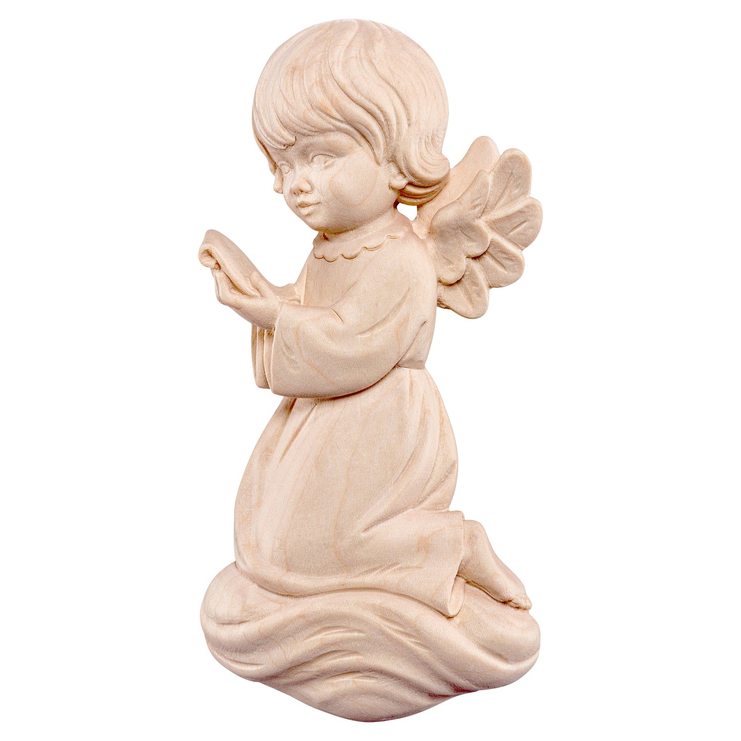 Mondo Cattolico Natural / 17 cm (6.7 in) Wooden statue of Pitti - angel singing