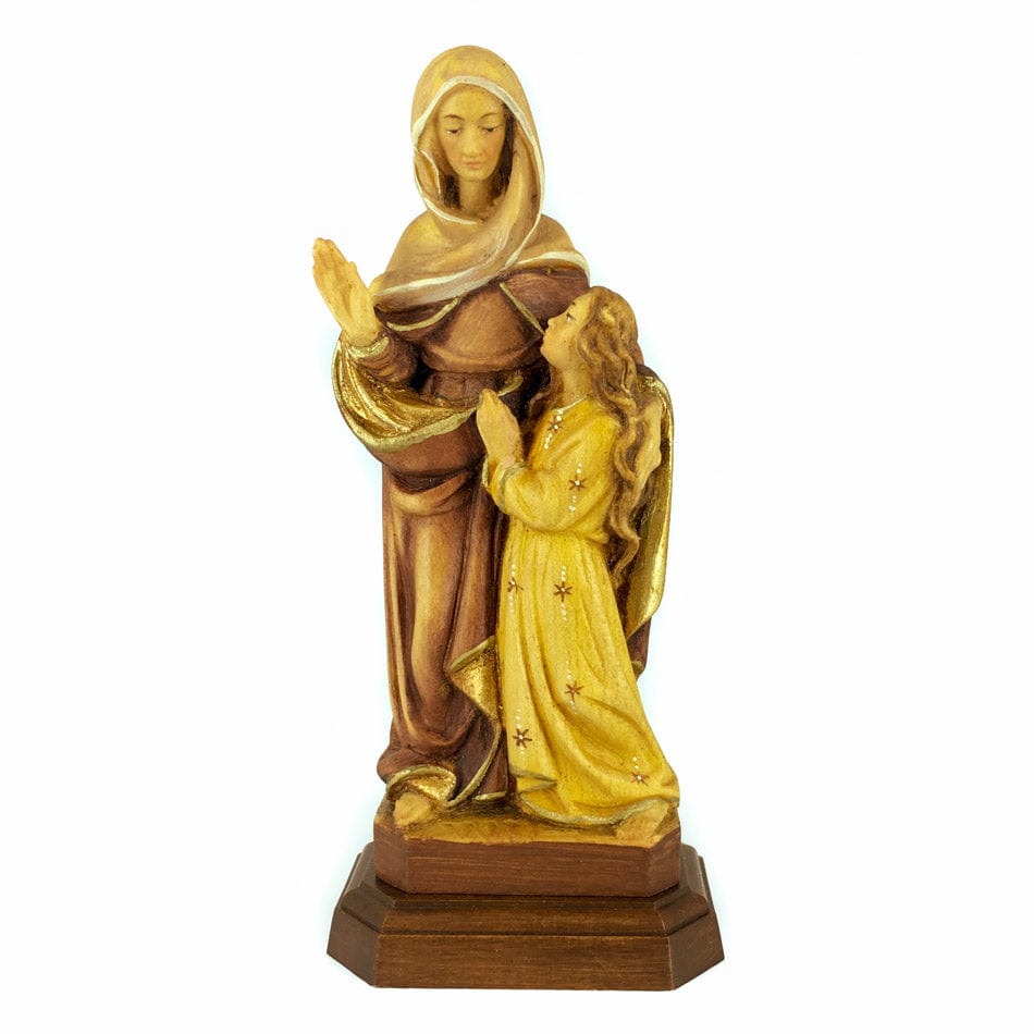 MONDO CATTOLICO 18 cm (7.09 in) Wooden Statue of St. Anne with Child Mary