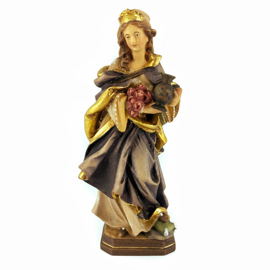 MONDO CATTOLICO 15 cm (5.91 in) Wooden Statue of St. Elizabeth of Hungary