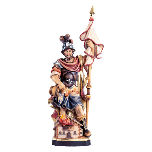 MONDO CATTOLICO Colored / 16 cm (6.3 in) Wooden Statue of St. Florian