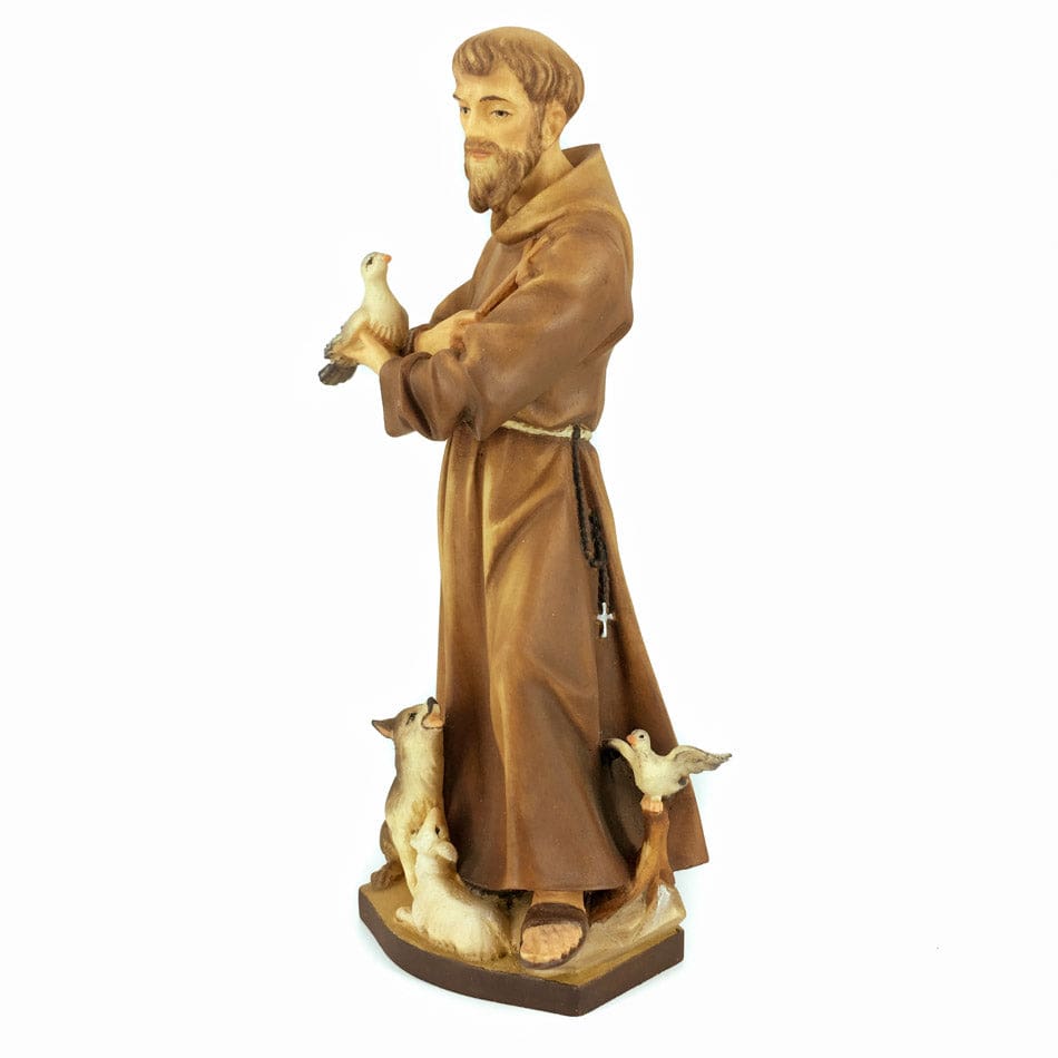 MONDO CATTOLICO Wooden Statue of St. Francis of Assisi