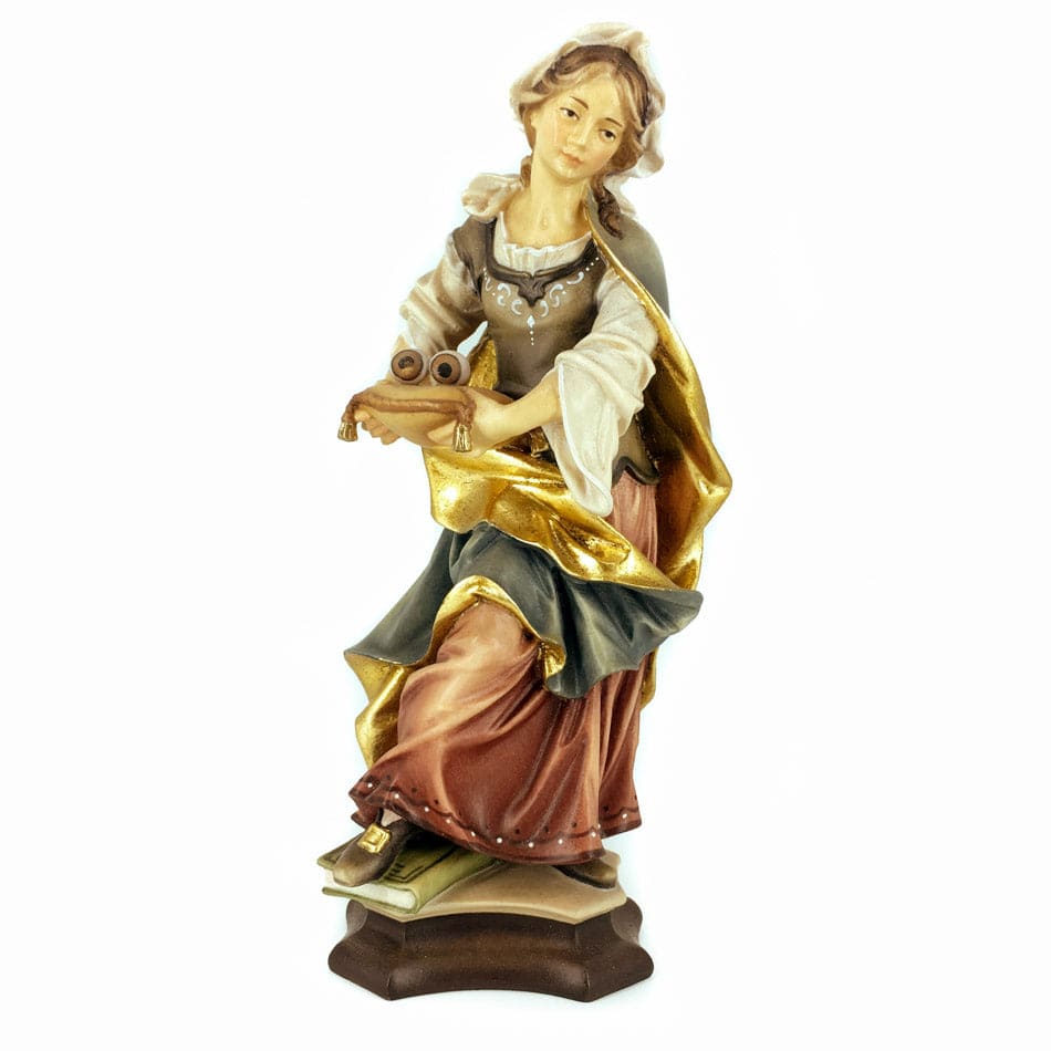 MONDO CATTOLICO 20 cm (7.87 in) Wooden Statue of St. Lucy of Siracuse