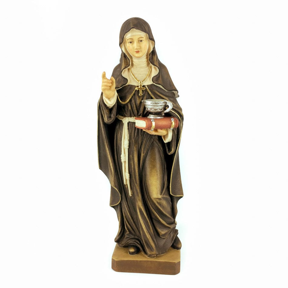 MONDO CATTOLICO 17 cm (6.69 in) Wooden Statue of St. Lucy With A Book