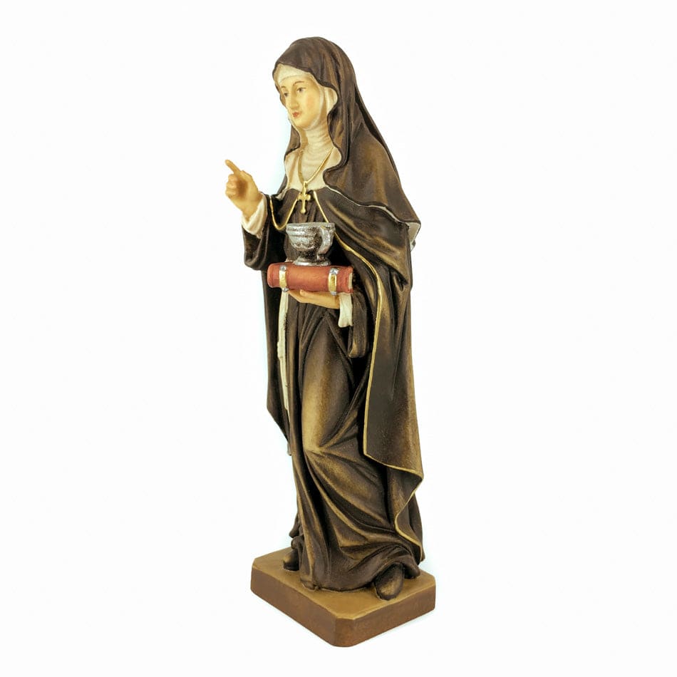 MONDO CATTOLICO 17 cm (6.69 in) Wooden Statue of St. Lucy With A Book