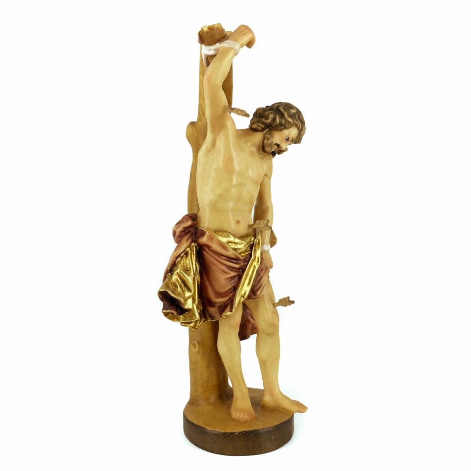 MONDO CATTOLICO 15 cm (5.90 in) Wooden Statue of St. Sebastian Pierced with Arrows