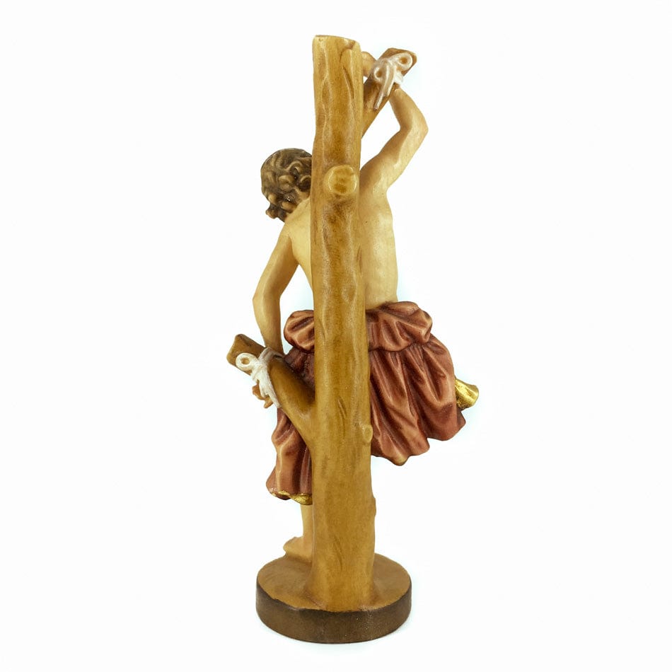 MONDO CATTOLICO 15 cm (5.90 in) Wooden Statue of St. Sebastian Pierced with Arrows