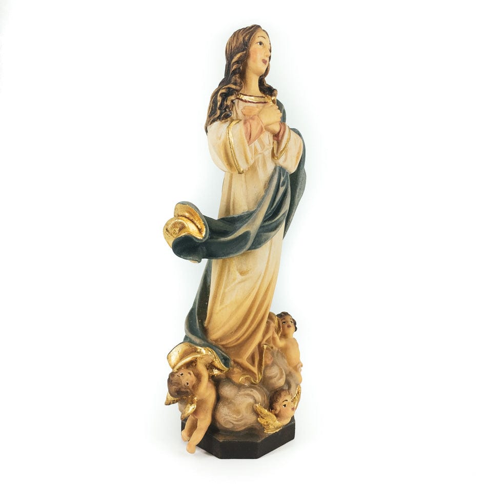 Mondo Cattolico 16 cm (6.30 in) Wooden Statue of the Immaculate Conception of Los Venerables