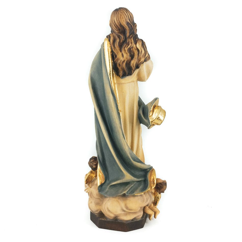 Mondo Cattolico 16 cm (6.30 in) Wooden Statue of the Immaculate Conception of Los Venerables