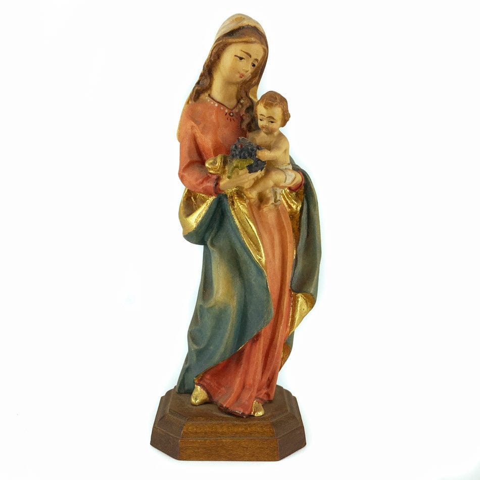 Mondo Cattolico 15 cm (5.91 in) Wooden Statue of Virgin of the Grapes