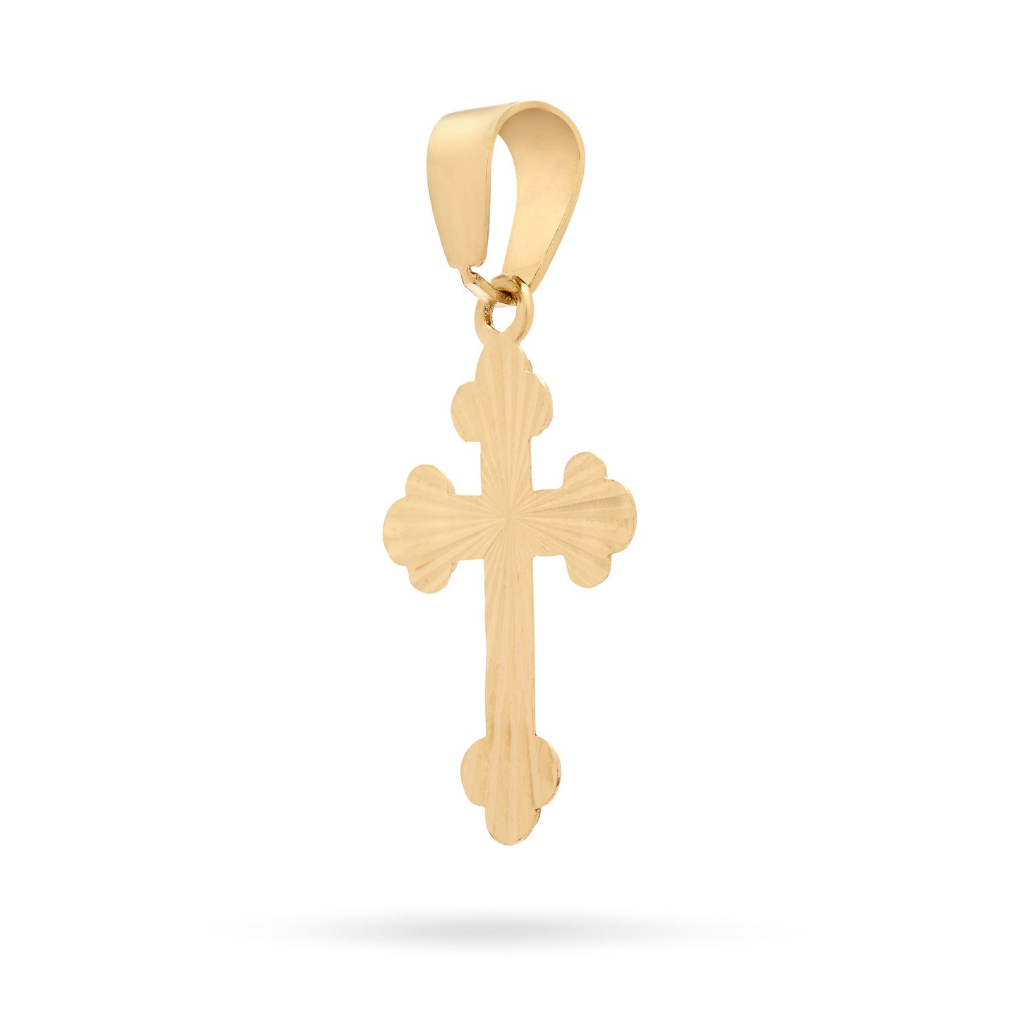 MONDO CATTOLICO Yellow and White Gold Budded Cross