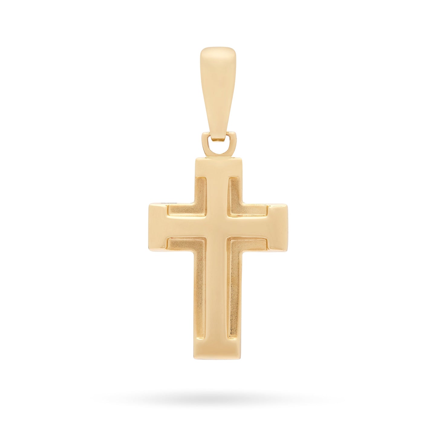 Mondo Cattolico Pendant 23 mm (0.91 in) Yellow Gold Double Cross Raised Pendant