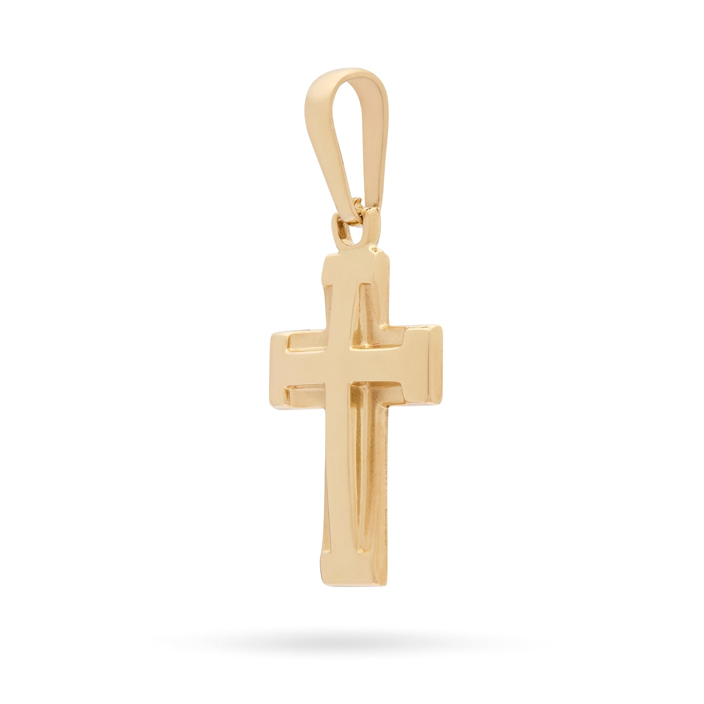 Mondo Cattolico Pendant 23 mm (0.91 in) Yellow Gold Double Cross Raised Pendant