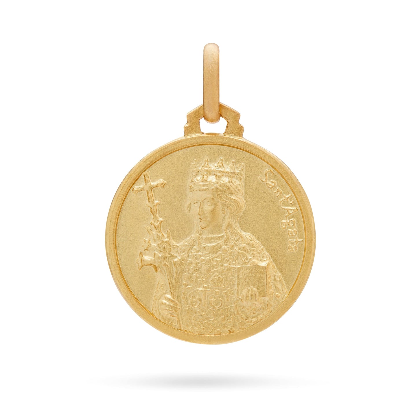 MONDO CATTOLICO Jewelry 18 mm (0.70 in) Yellow Gold Medal of Agatha