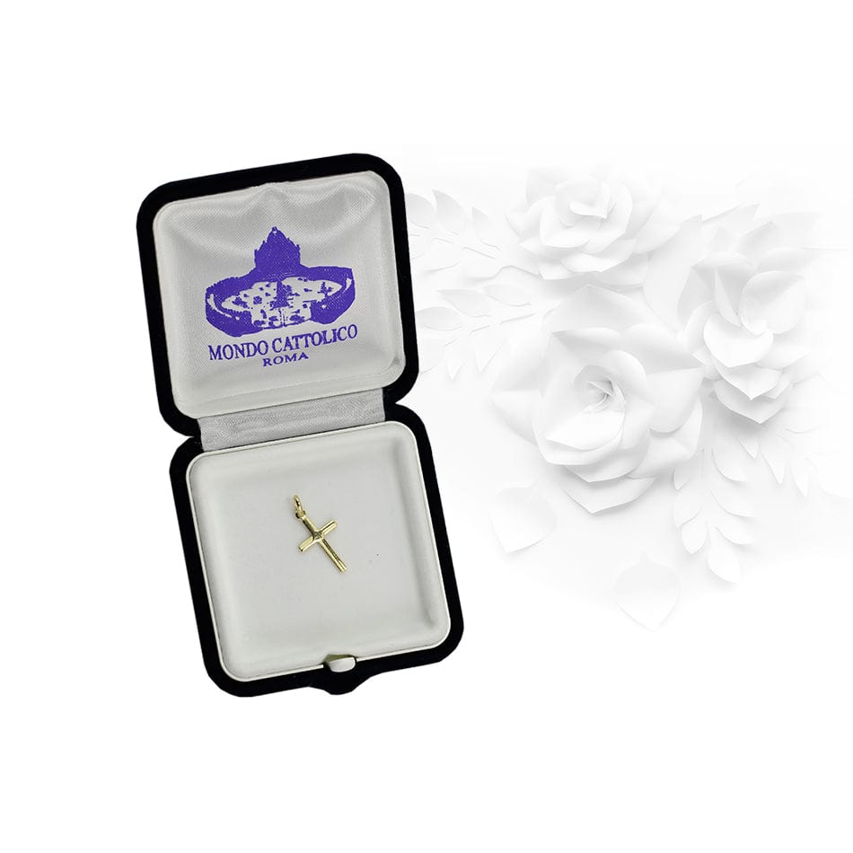 MONDO CATTOLICO Yellow Gold Satin finish Small cross without Body