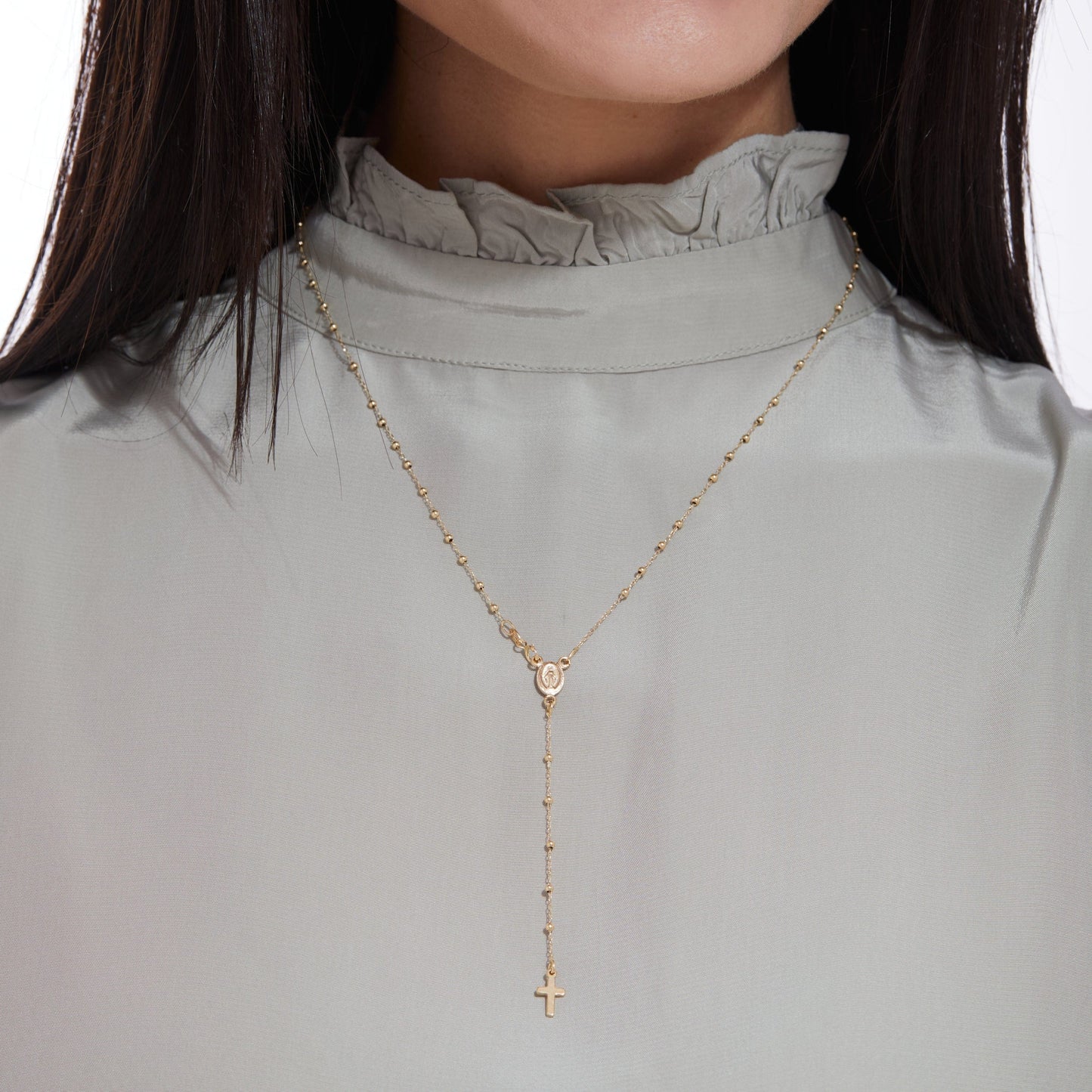 MONDO CATTOLICO Prayer Beads 30.5 cm (12 in) / 1 mm (0.03 in) Yellow Gold Tiny Rosary Beads