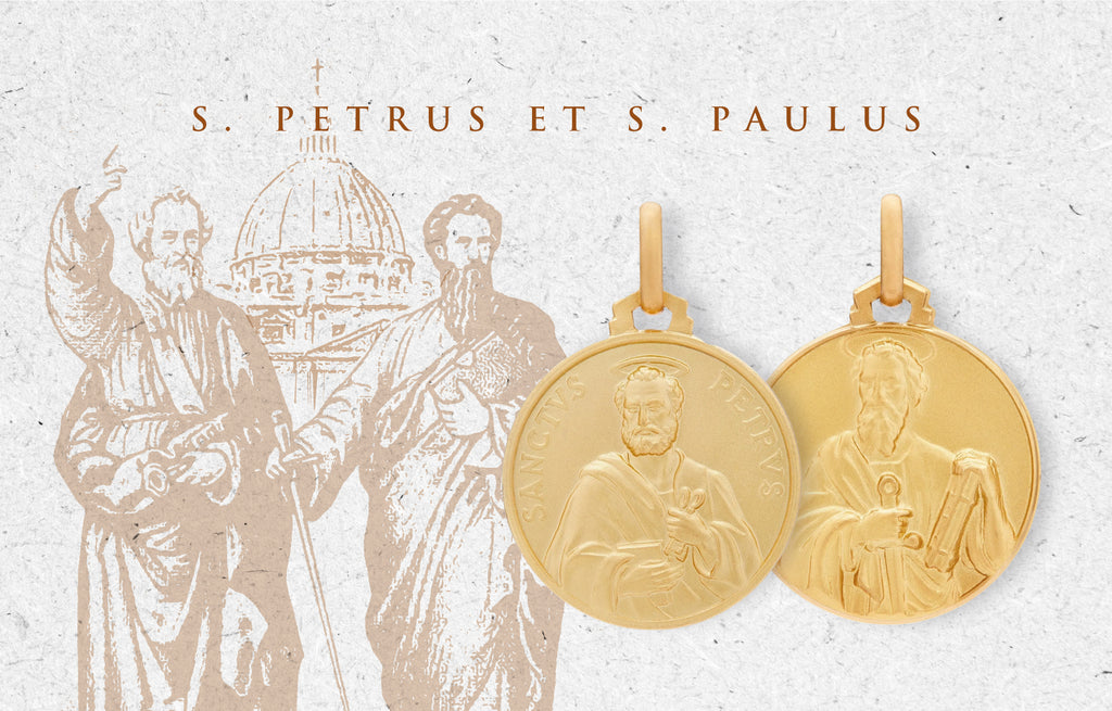 Médaille Religieuse San Pietro E Paolo En Argent Du XVIIIe Siècle - Italie, Qualité BB+