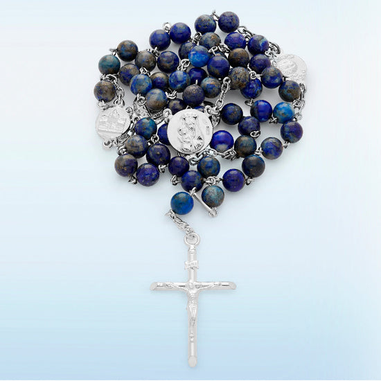 Silver Rosary Necklace for Mens