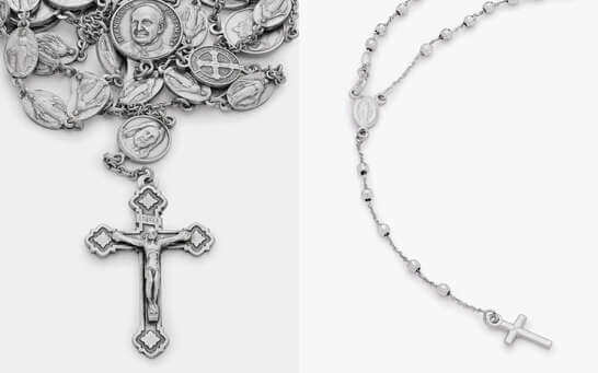 Grani del rosario in argento
