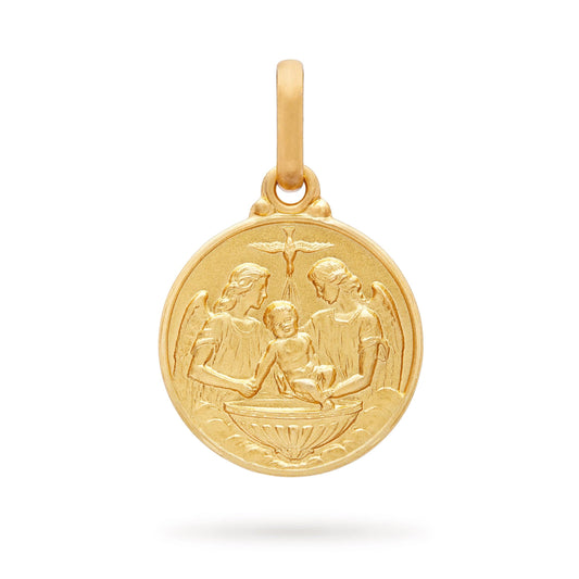 MONDO CATTOLICO Jewelry 10 mm (0.39 in) 18K Yellow Gold Baptism Medal