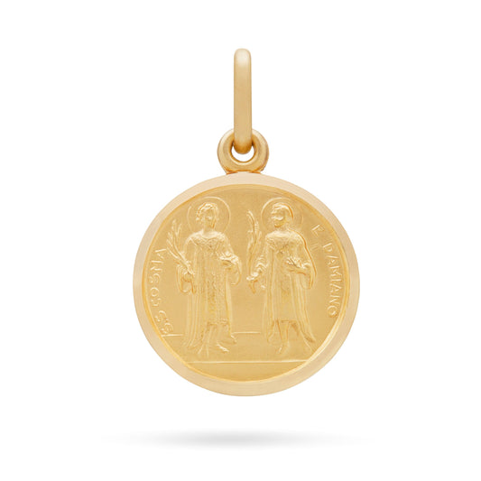 MONDO CATTOLICO Medal 18K Yellow Gold St. Cosmas and St. Damian Medal