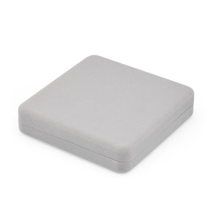 MONDO CATTOLICO ROMA Arras 18 x 18 cm (7.09 x 7.09 in) / 5 cm (1.97 in) / 3 cm (1.18 in) Arras with Gray Velvet Case