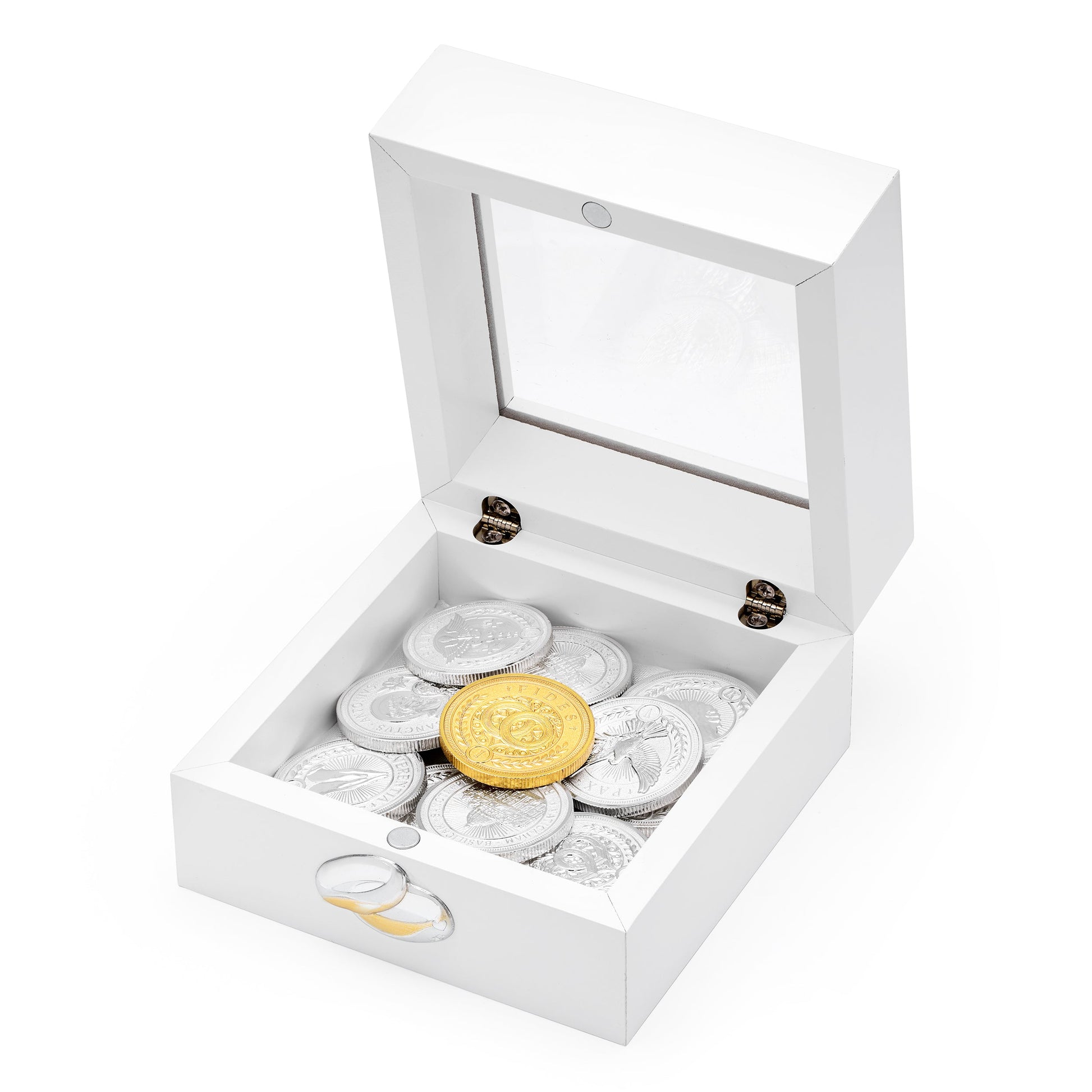MONDO CATTOLICO ROMA Arras 10 x 10 cm (3.94 x 3.94 in) / 6 cm (2.36 in) / 3 cm (1.18 in) Arras with Wedding Coins