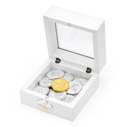 MONDO CATTOLICO ROMA Arras 10 x 10 cm (3.94 x 3.94 in) / 6 cm (2.36 in) / 3 cm (1.18 in) Arras with Wedding Coins