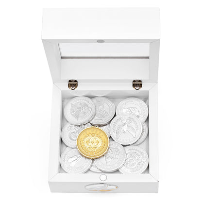 MONDO CATTOLICO ROMA Arras 10 x 10 cm (3.94 x 3.94 in) / 6 cm (2.36 in) / 3 cm (1.18 in) Arras with Wedding Coins