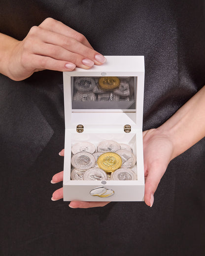 MONDO CATTOLICO ROMA Arras 10 x 10 cm (3.94 x 3.94 in) / 6 cm (2.36 in) / 3 cm (1.18 in) Arras with Wedding Coins