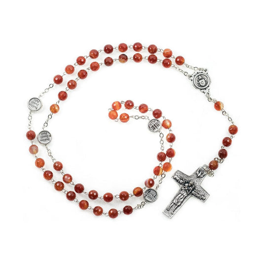 MONDO CATTOLICO Prayer Beads Basilicas of Rome Rosary Beads in Agate