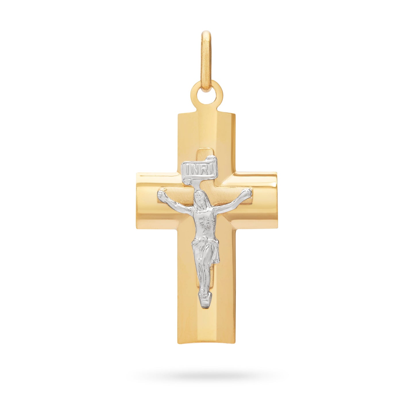 MONDO CATTOLICO ROMA Bitone Gold Plated Crucifix