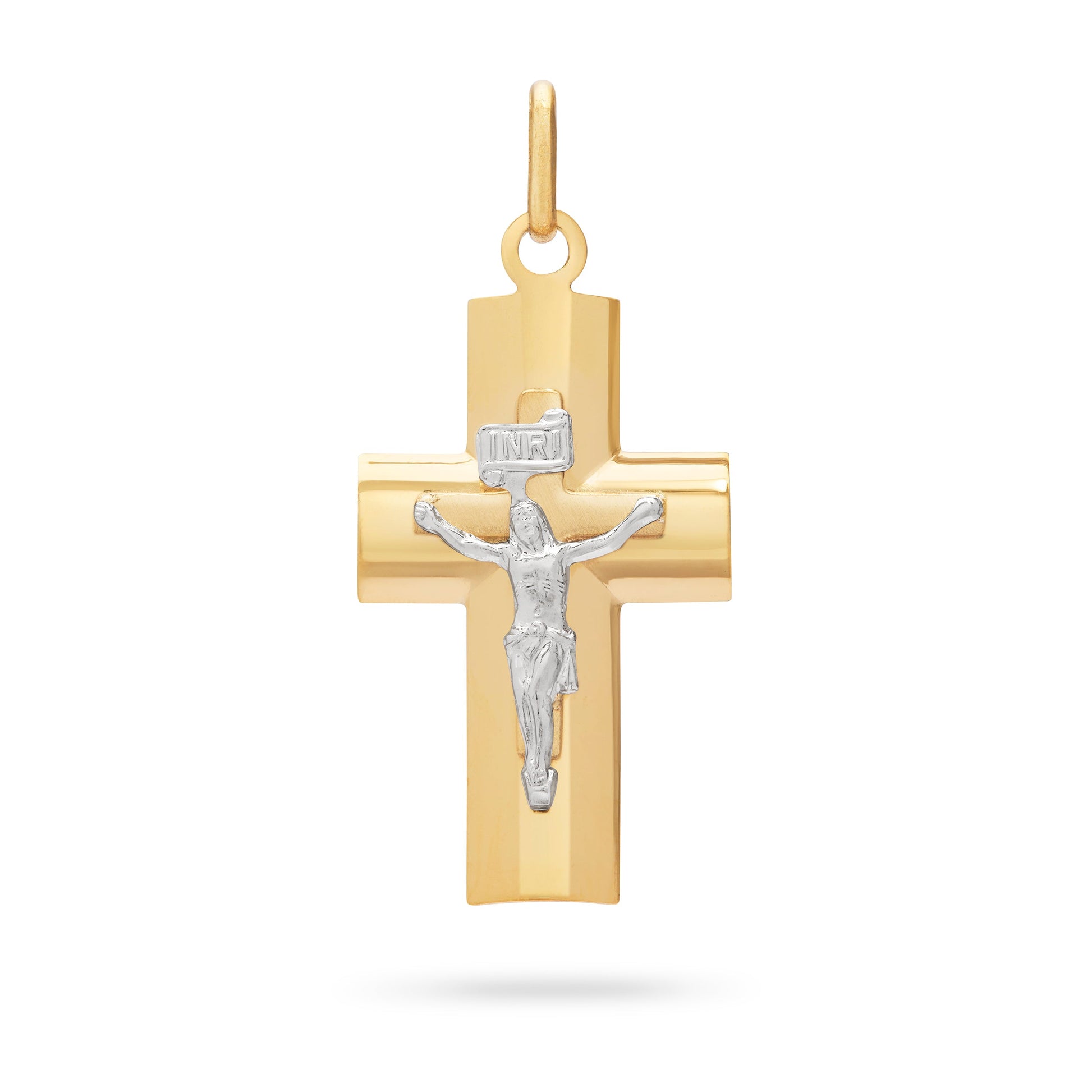 MONDO CATTOLICO ROMA Bitone Gold Plated Crucifix