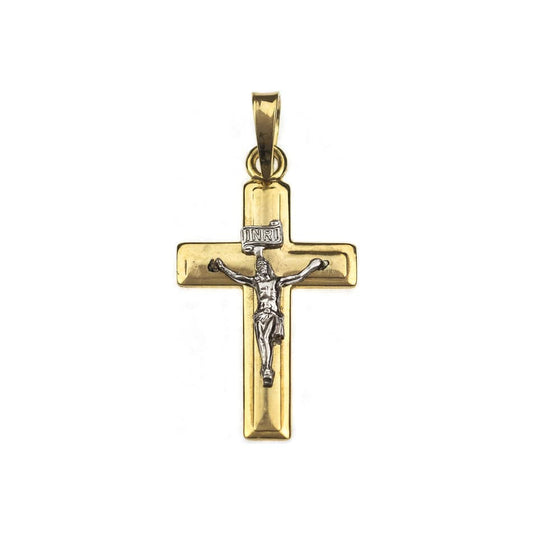 MONDO CATTOLICO Bitone Gold Plated Crucifix