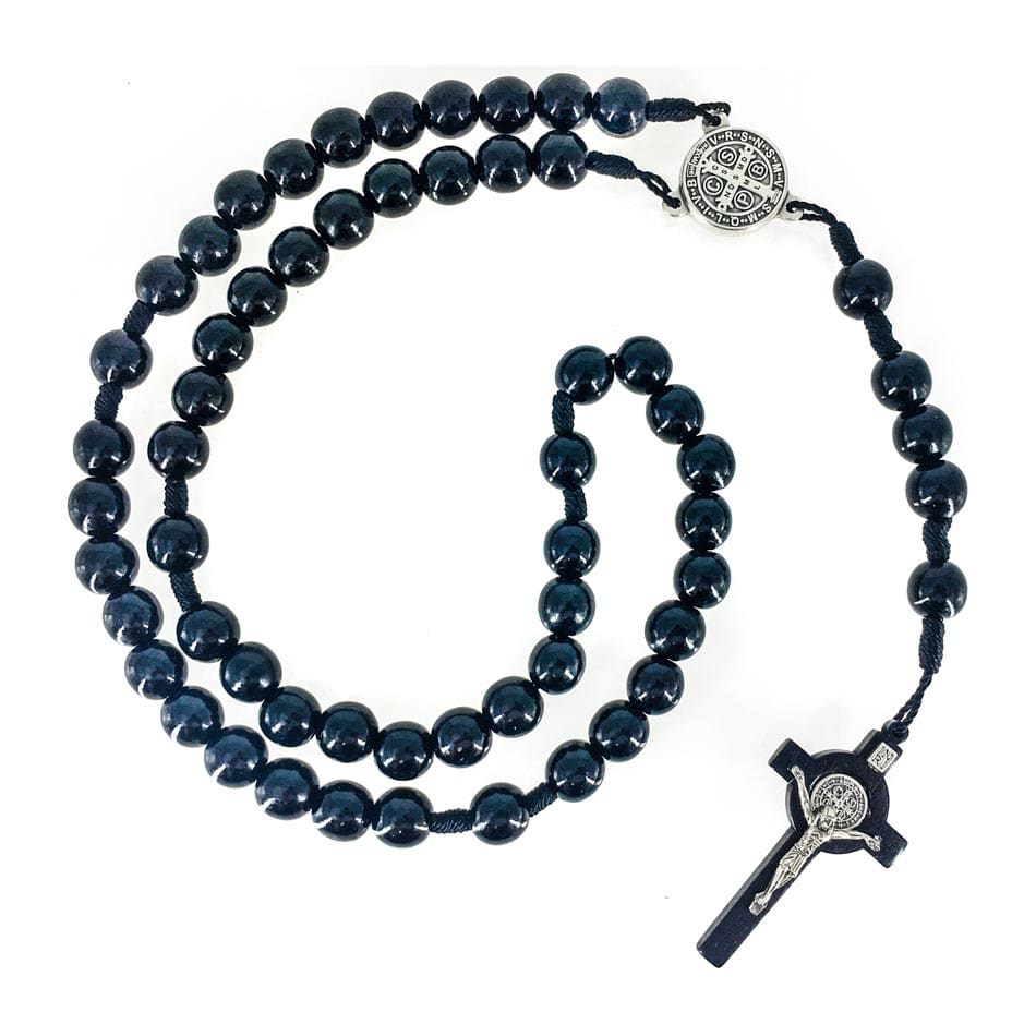 Rosario San Benedetto Con Pietra Paesina Italiana E Medaglia Doppia – Regalo Religioso Uomo E Donna – Mondo Cattolico
