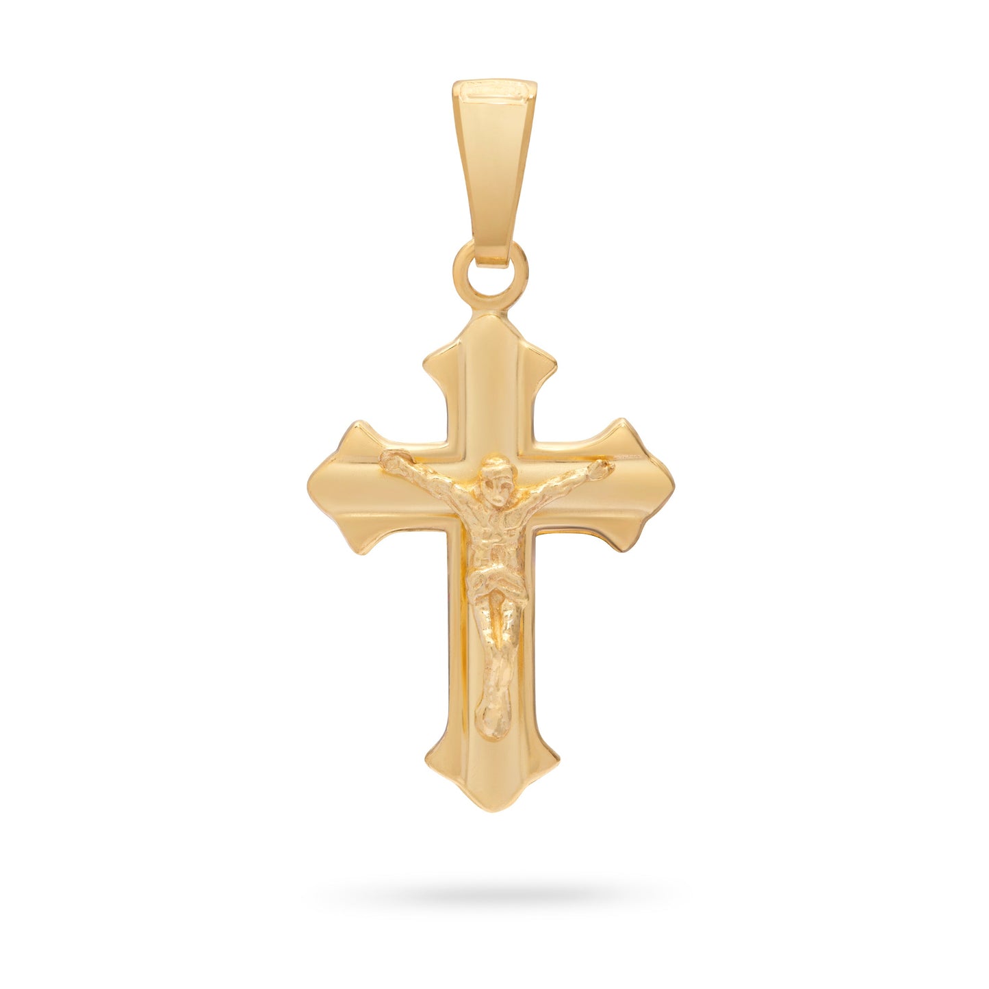 MONDO CATTOLICO ROMA 26 mm (1.02 in) Budded Crucifix Entirely in Gold Plated