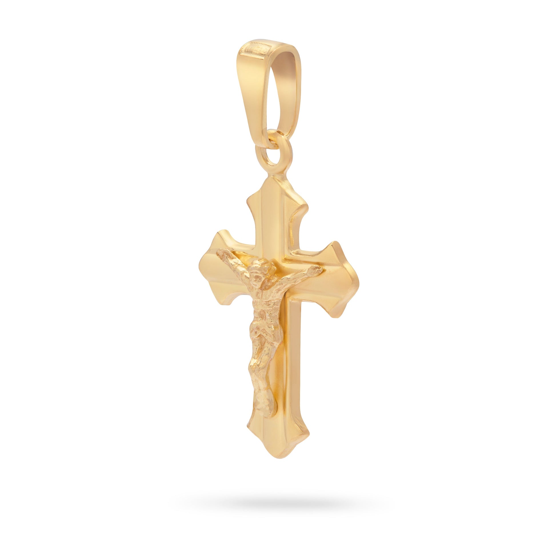 MONDO CATTOLICO ROMA 26 mm (1.02 in) Budded Crucifix Entirely in Gold Plated
