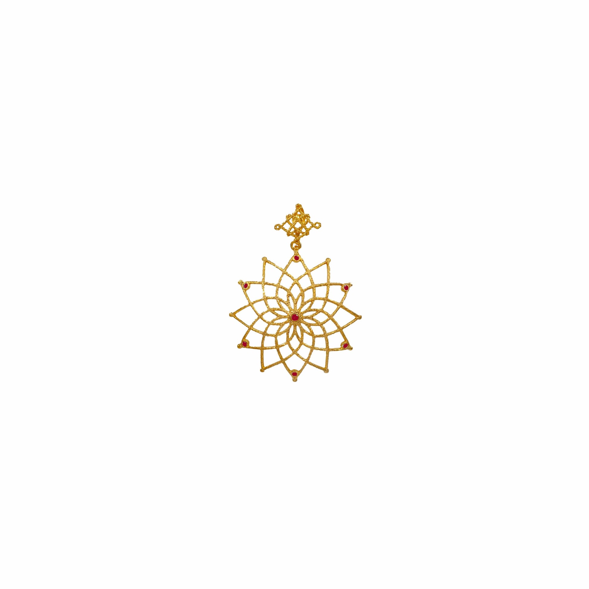 MONDO CATTOLICO 35 mm Caput Mundi Gold Plated Pendant Purple Crystals
