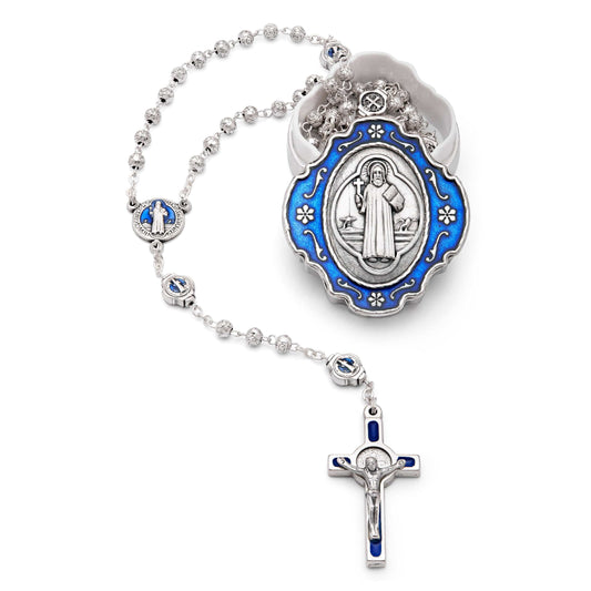 MONDO CATTOLICO Prayer Beads 36 cm (14.17 in) / 4 mm (0.15 in) Case with the Rosary of Saint Benedict