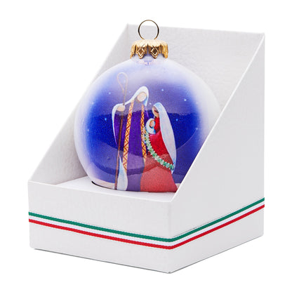 Mondo Cattolico Ceramic Christmas Ball With Holy Family