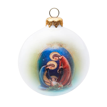 Mondo Cattolico Ceramic Christmas Ball With Nativity Scene