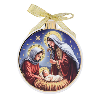Mondo Cattolico Nativity 13 cm (5.12 in) Ceramic Christmas Decoration with Nativity Scene