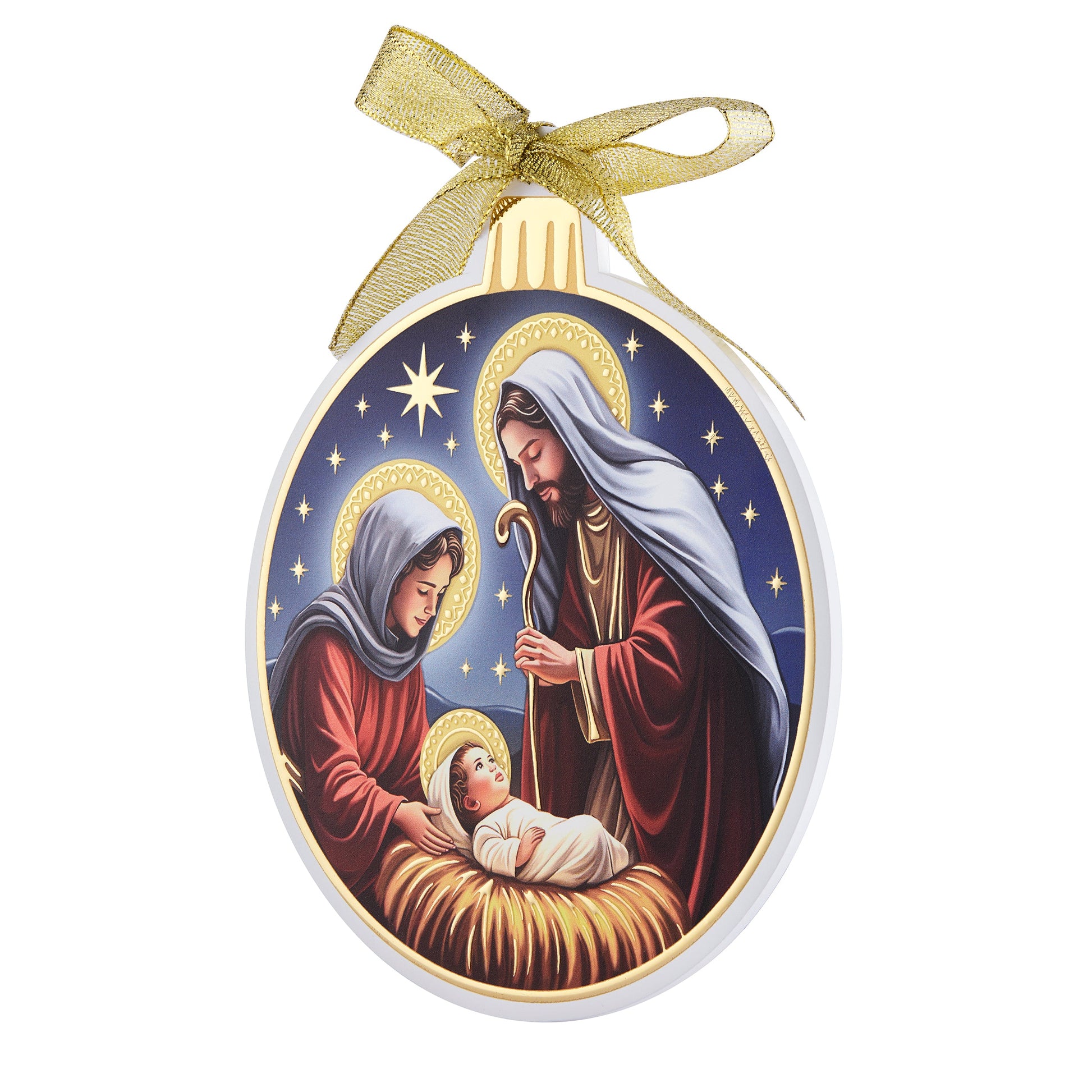 Mondo Cattolico Nativity 13 cm (5.12 in) Ceramic Christmas Decoration with Nativity Scene