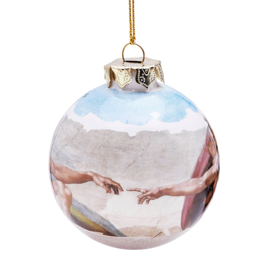 MONDO CATTOLICO Cm 6 (2.4 inches) Ceramic Christmas Tree Ball " The Creation"