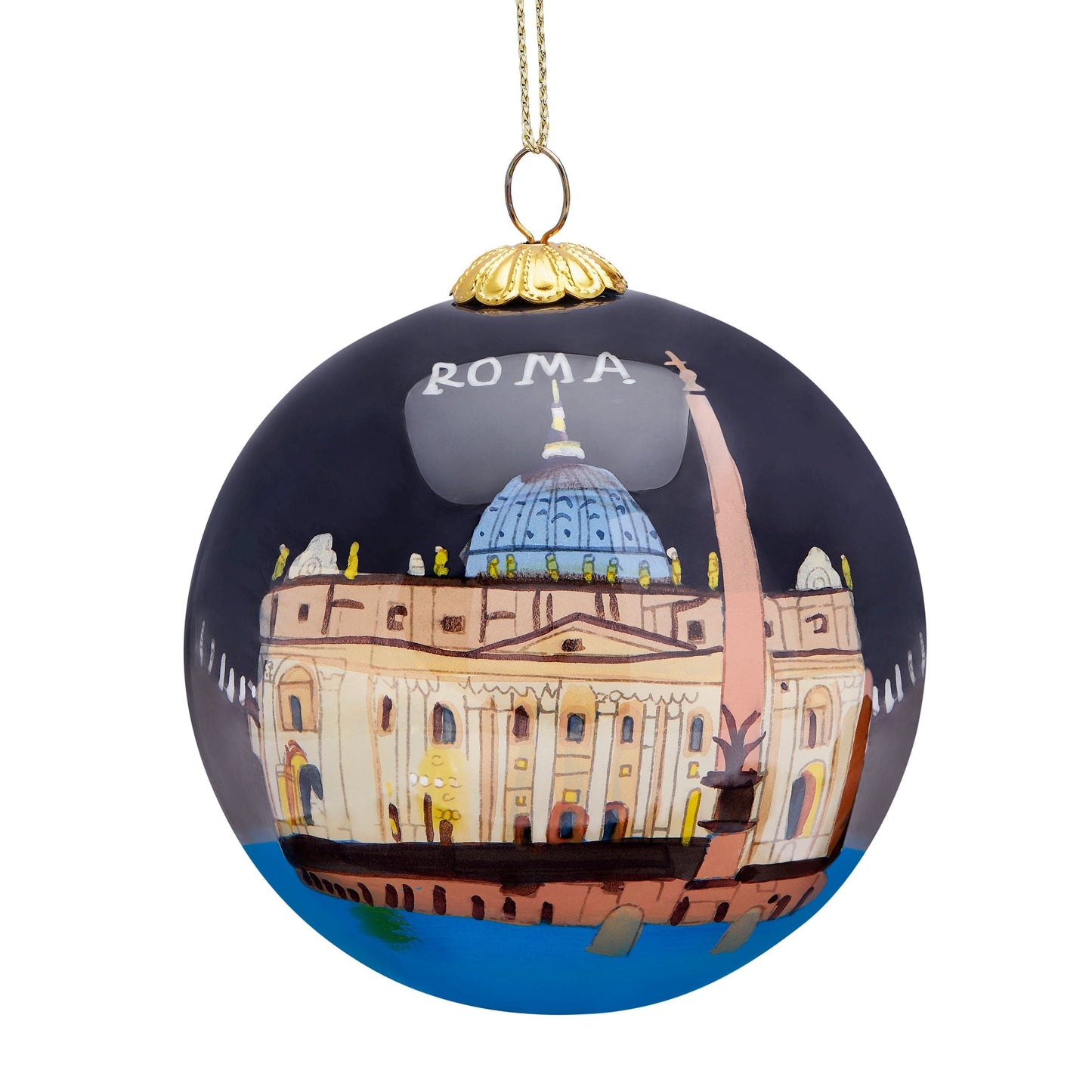 MONDO CATTOLICO Christmas Tree Ball of Saint Peter Basilica at Night