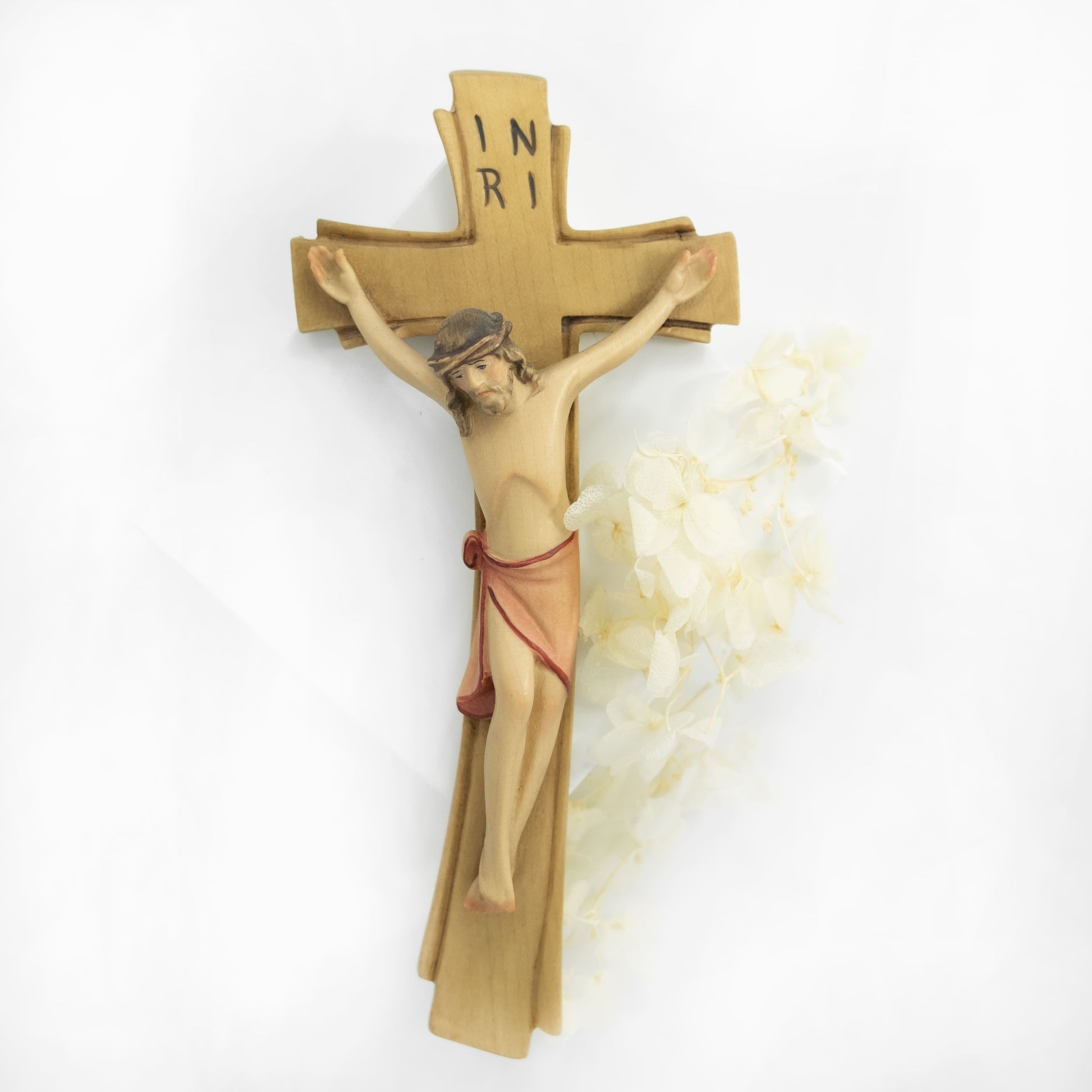 MONDO CATTOLICO 20 cm (7.87 in) Colored Wooden Crucifix Modern Style